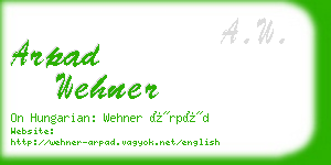 arpad wehner business card